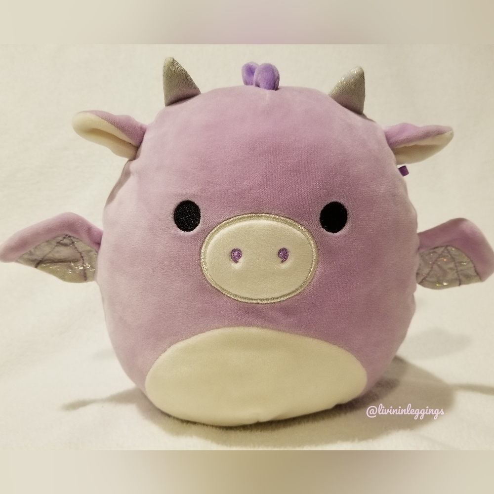 Kellytoys Squishmallow Dina the Purple Dragon 8in Purple Spikes Plush